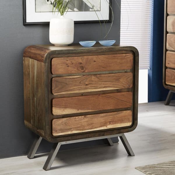 Atlas Wide 4 Drawer Chest | Wide four drawer chest with hidden handles.